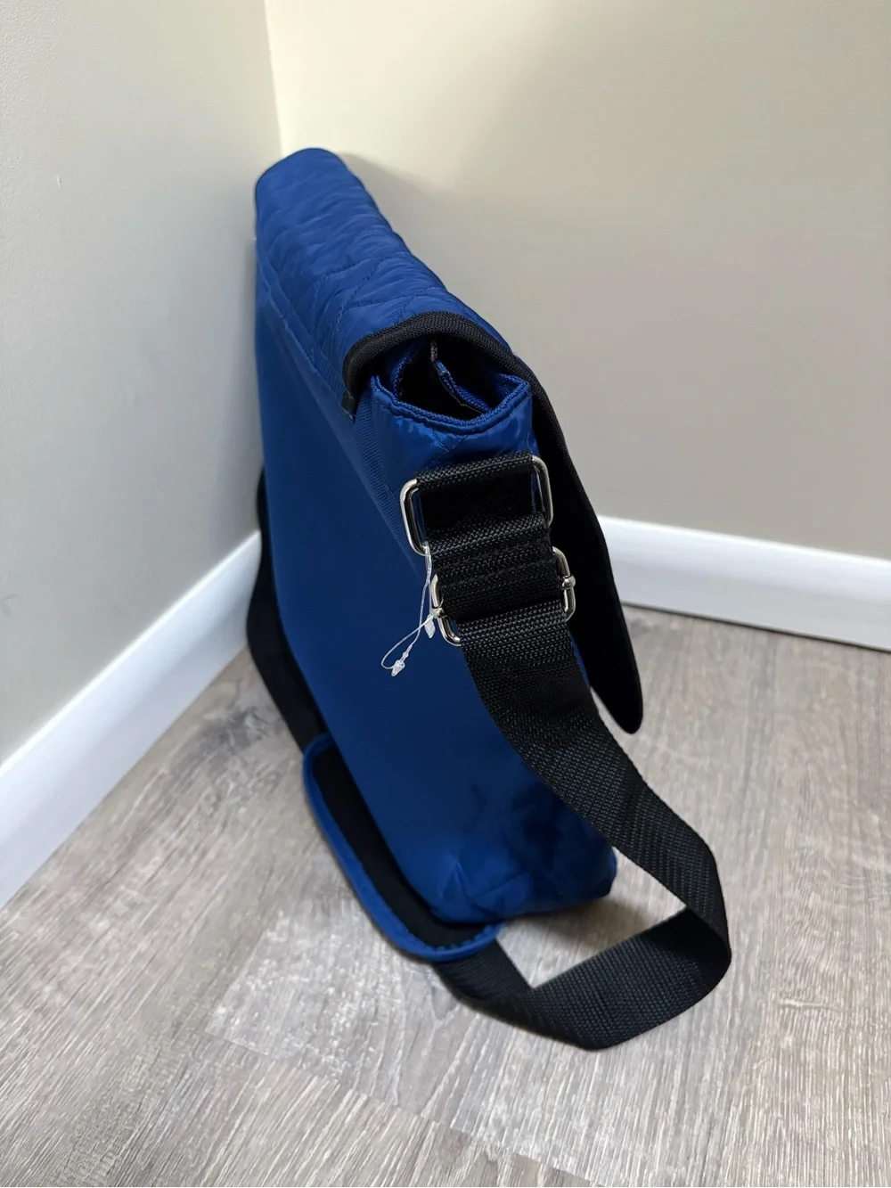 Justice Blue Quilted Patch New Messenger Bag with C Initial